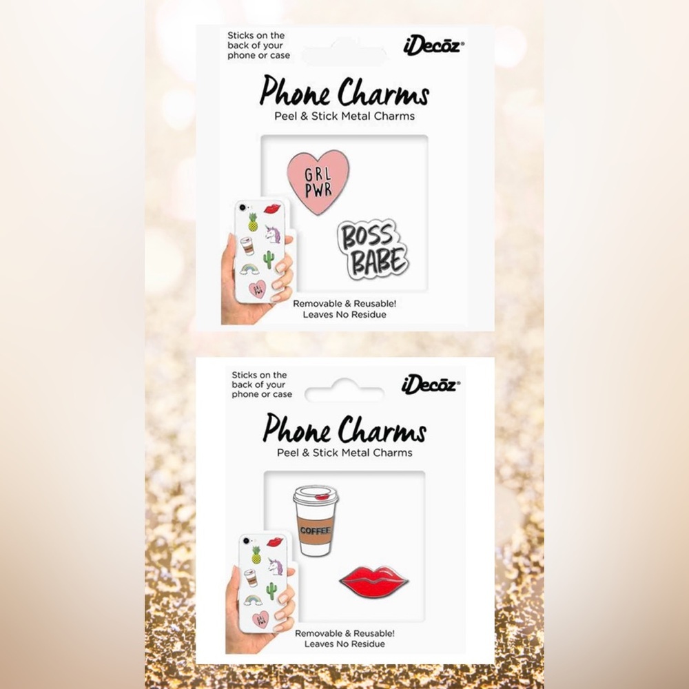 iDecoz 
Peel & Stick Metal Phone Charms